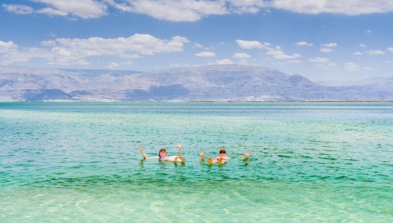 floating in Dead sea